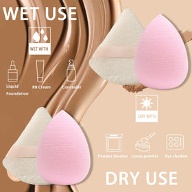 GFOUNS sponge applying foundation demonstrating even coverage benefit