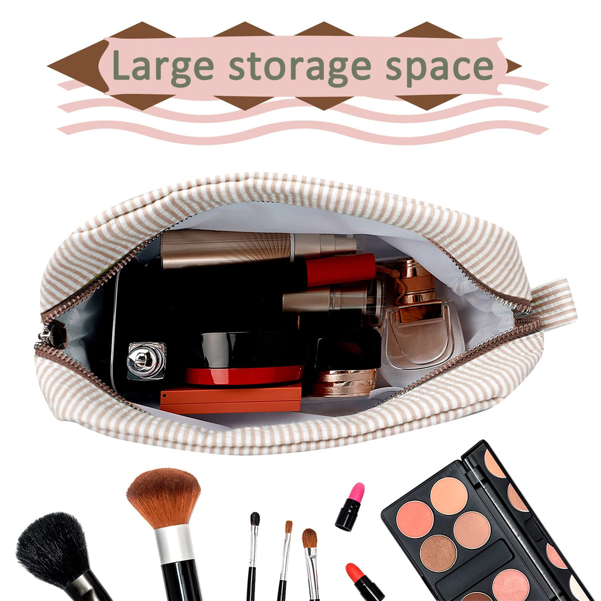 GFU bag open with toiletries visible, showing organized storage benefit
