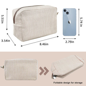 GFU cosmetic bag in hand showing scale and travel-friendly benefit