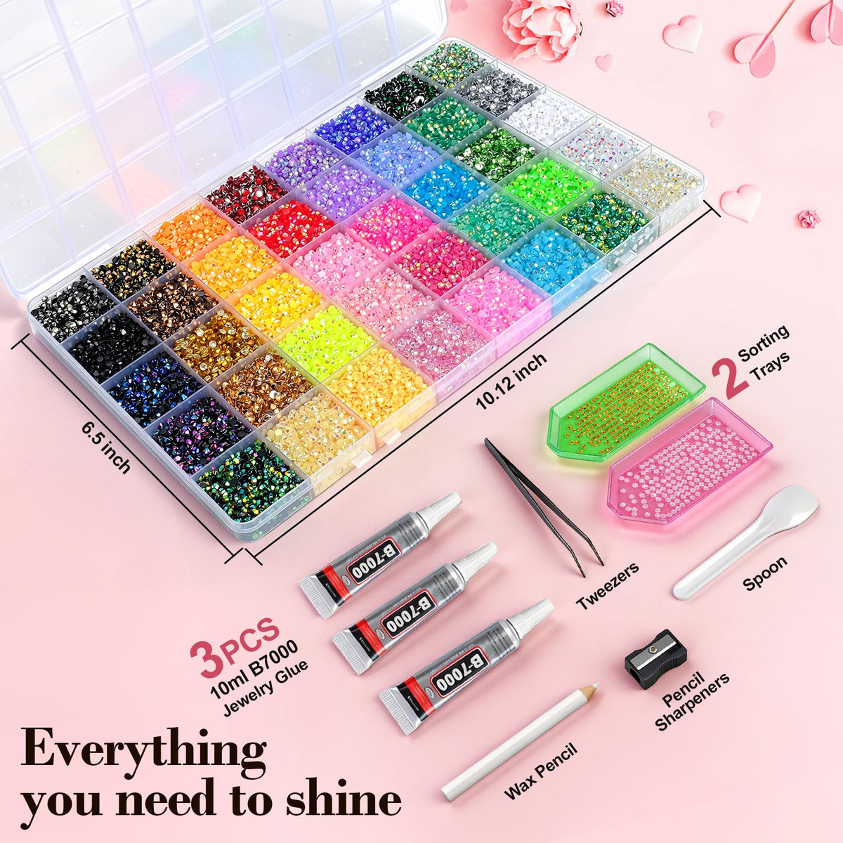 GGDECA open 40-grid organizer box keeping colors sorted for fast access