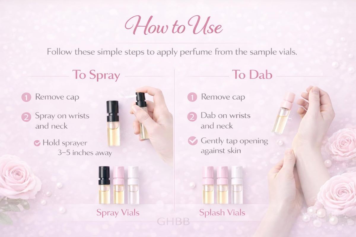 GHBB single vial inside a purse for on-the-go fragrance refresh convenience