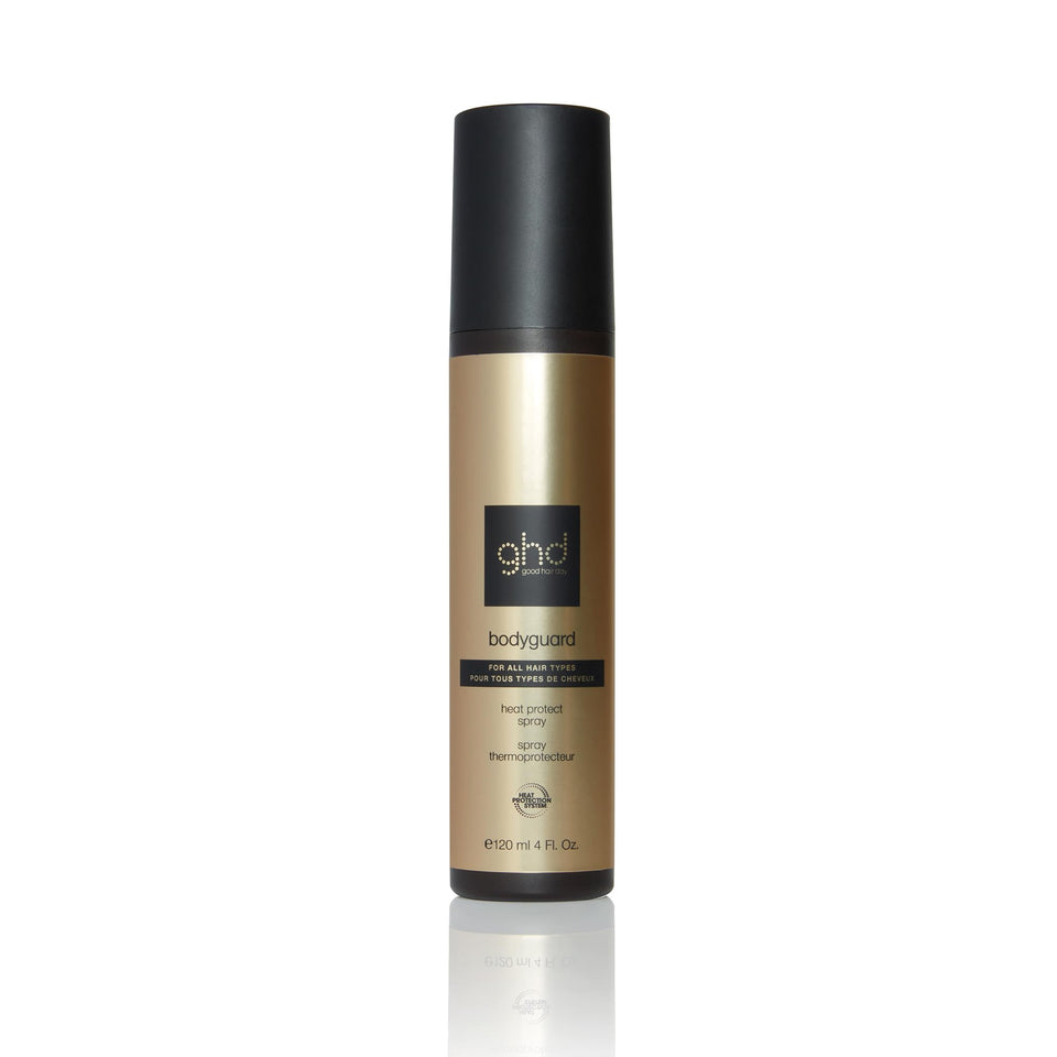 ghd front packaging of Bodyguard protecting hair during styling