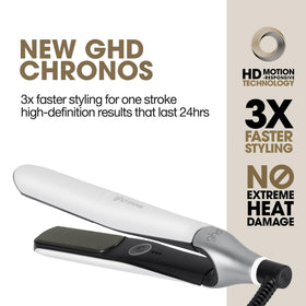 ghd Chronos ceramic plate close-up showing smooth surface for less frizz