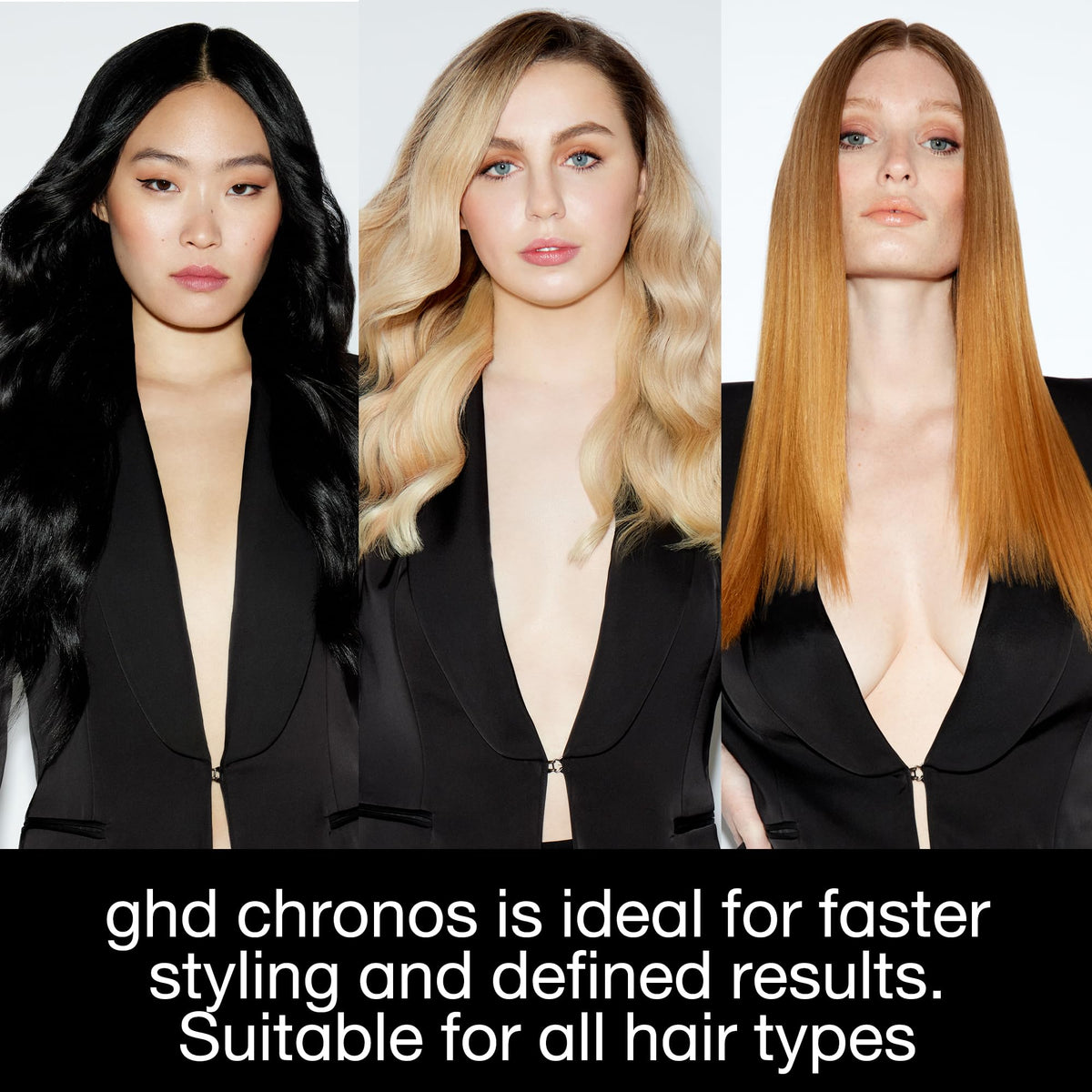 ghd Chronos next to ruler showing 1-inch plate scale for precise styling