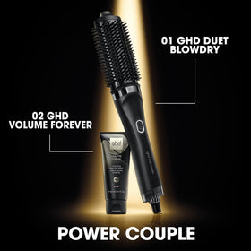 ghd Duet Blowdry with heat‑resistant bag and cleaning brush for safe storage and maintenance