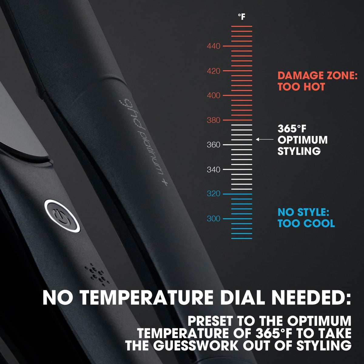 ghd Platinum+ close-up of precision ceramic plates for even heat and smooth glide