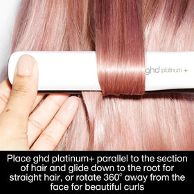 ghd Platinum+ creating soft curl demonstrating styling versatility and control