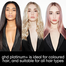 ghd Platinum+ boxed with heat-resistant plate guard for safe storage and travel