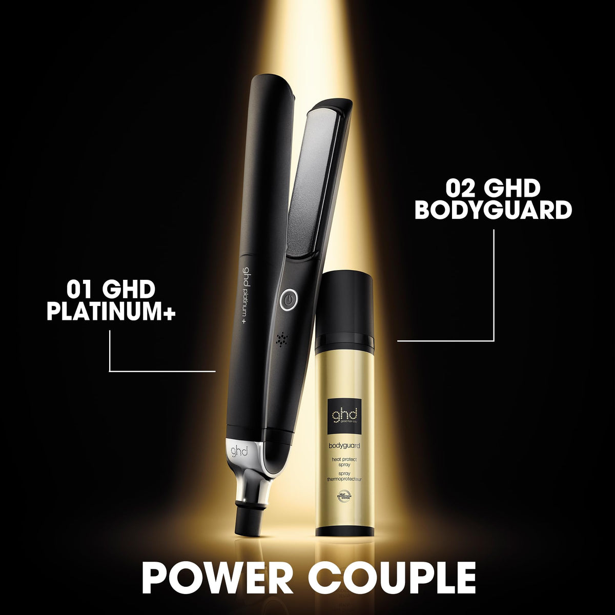 ghd Platinum+ packaging and user manual emphasizing professional product presentation and instructions