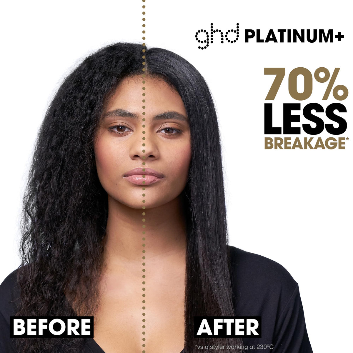 ghd Platinum+ rounded barrel detail allowing curls and waves with less snagging