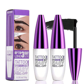 GHFCZOO front packaging showing two black peel-off brow tint gels and gift-ready box