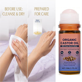 GHTPJ texture castor oil drop highlighting cold‑pressed purity and rich emollience