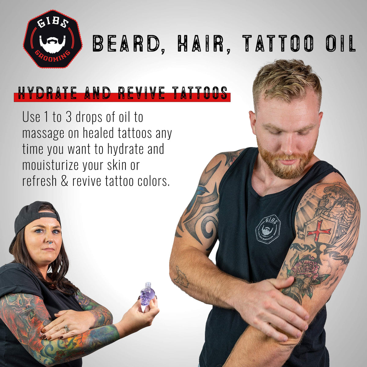 GIBS applied to beard demonstrating smoother, more manageable facial hair