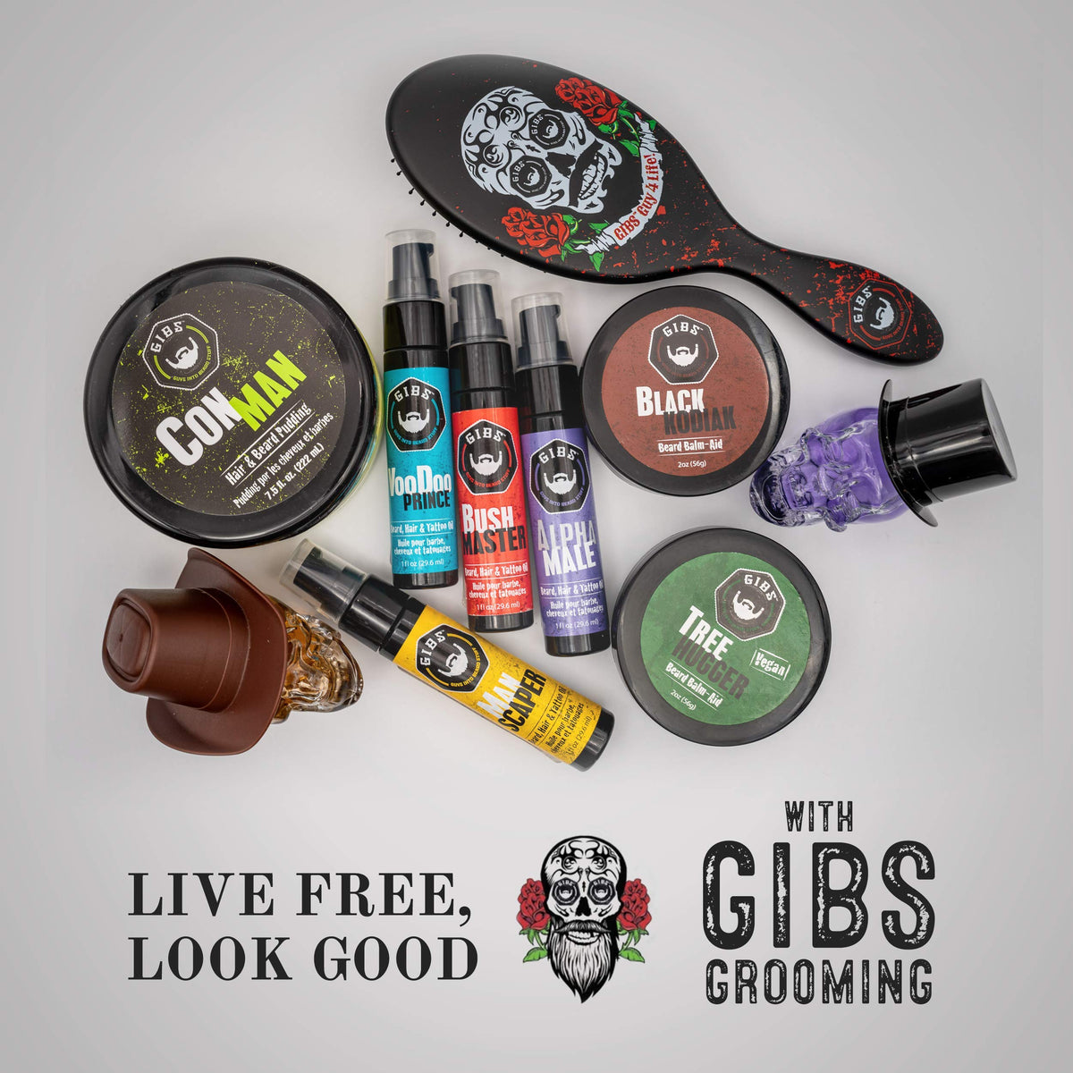 GIBS next to everyday items showing 1 fl oz travel-friendly convenience