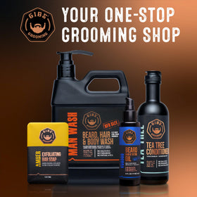 GIBS Bio Fuel on bathroom shelf with grooming kit, ideal everyday routine
