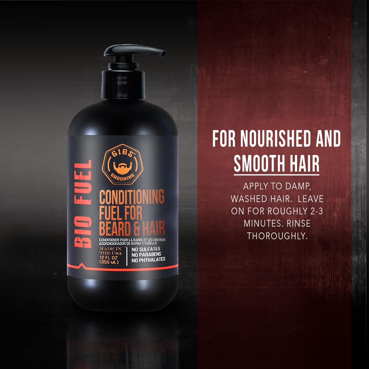 GIBS applied to beard during routine to soften and tame facial hair