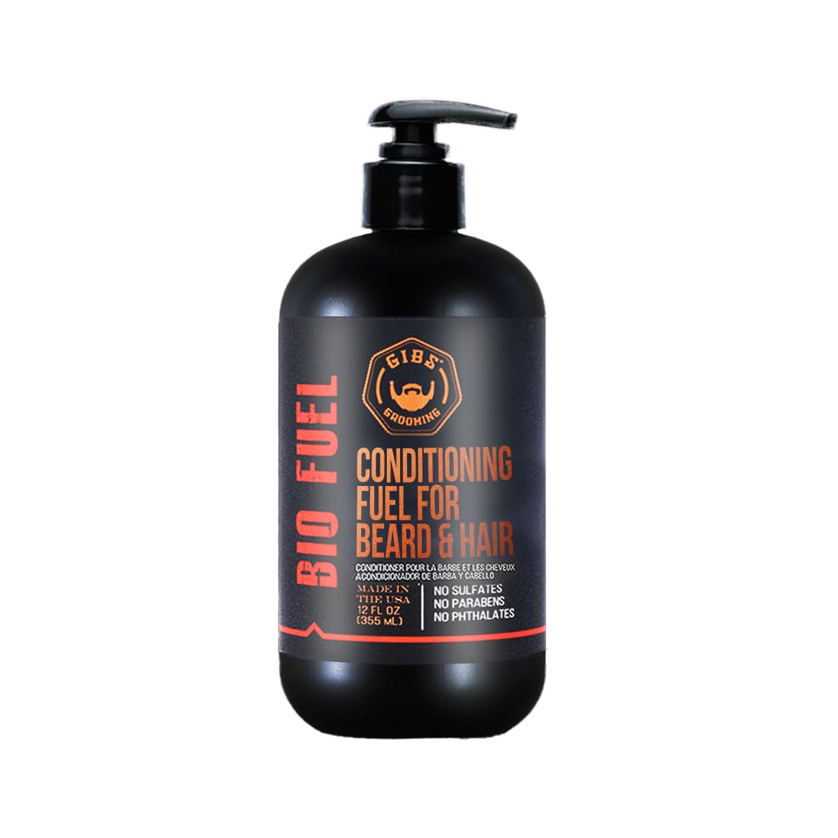 GIBS bottle front view showing label and clean design for confident grooming
