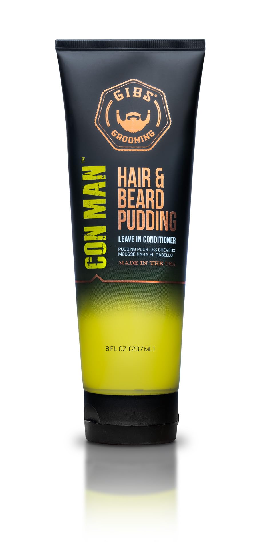 GIBS Con Man front jar showing label and 8 oz size for clear product ID and trust
