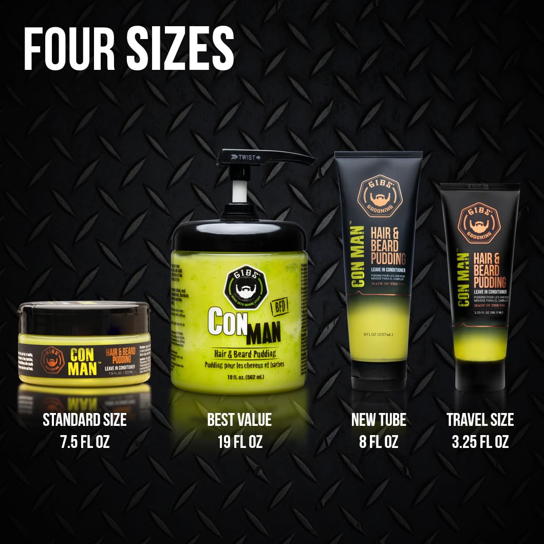 GIBS Con Man label close-up showing key ingredients and product benefits