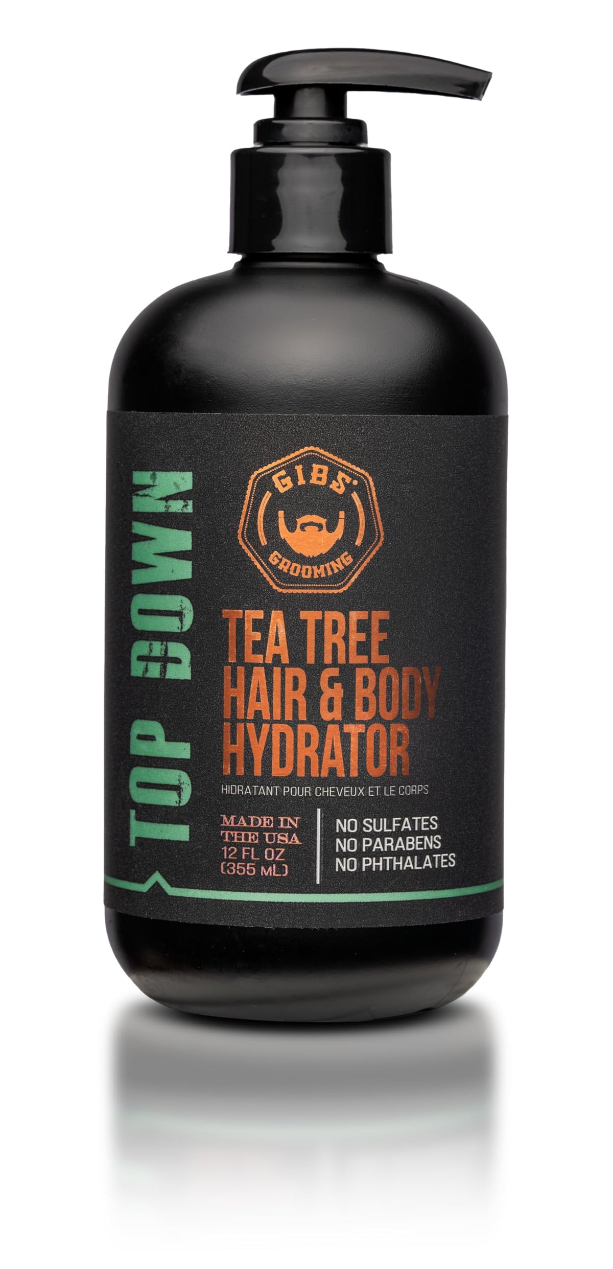 GIBS bottle front label showing product name and 12 oz size, clear view benefits