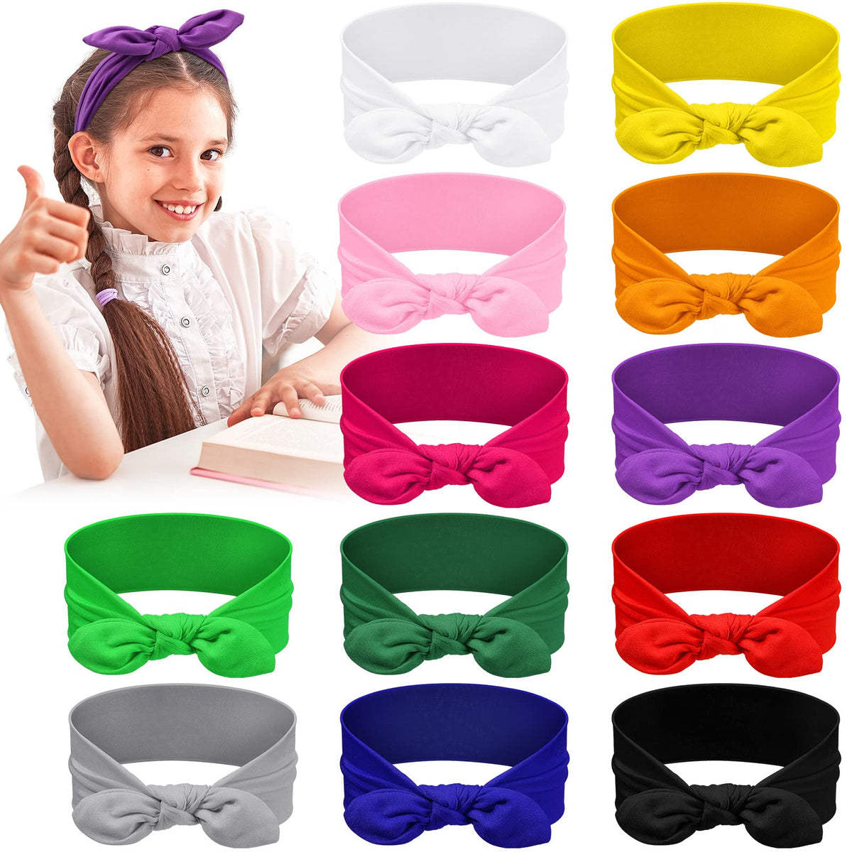Giegxin front packaging showing 12 colorful headbands and benefits