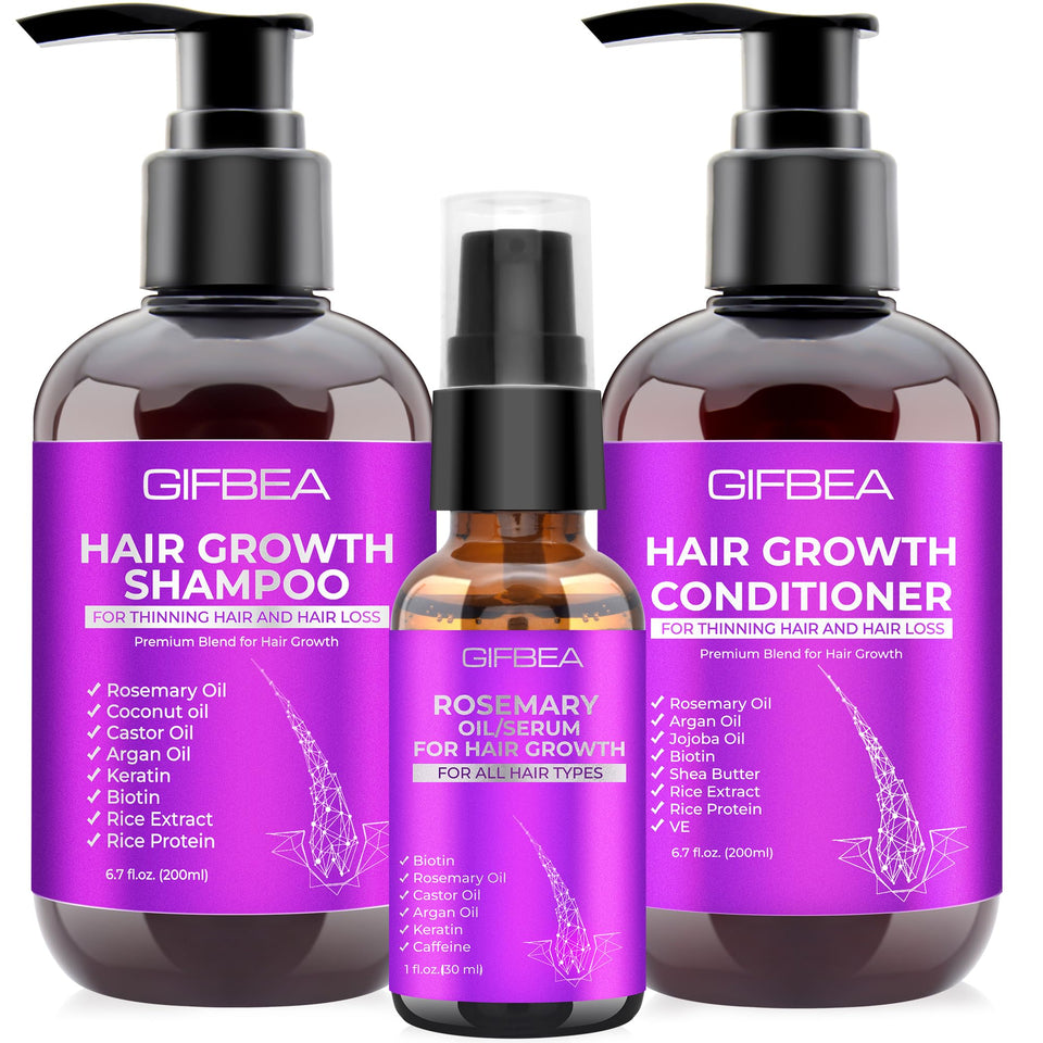 GIFBEA front packaging set shown for complete hair growth routine