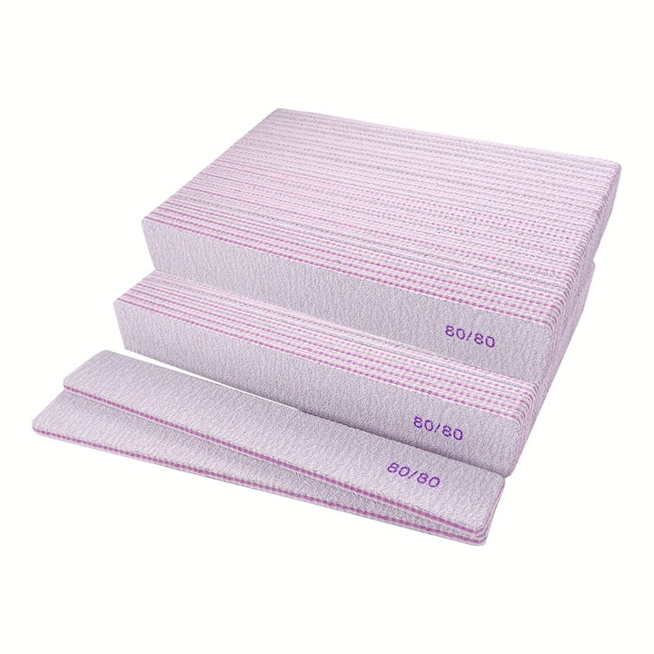 GigaGround front packaging showing 50-piece coarse 80/80 emery boards, efficient bulk supply