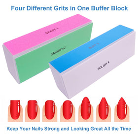 GigaGround buffer block used on fingernails showing quick shine benefit