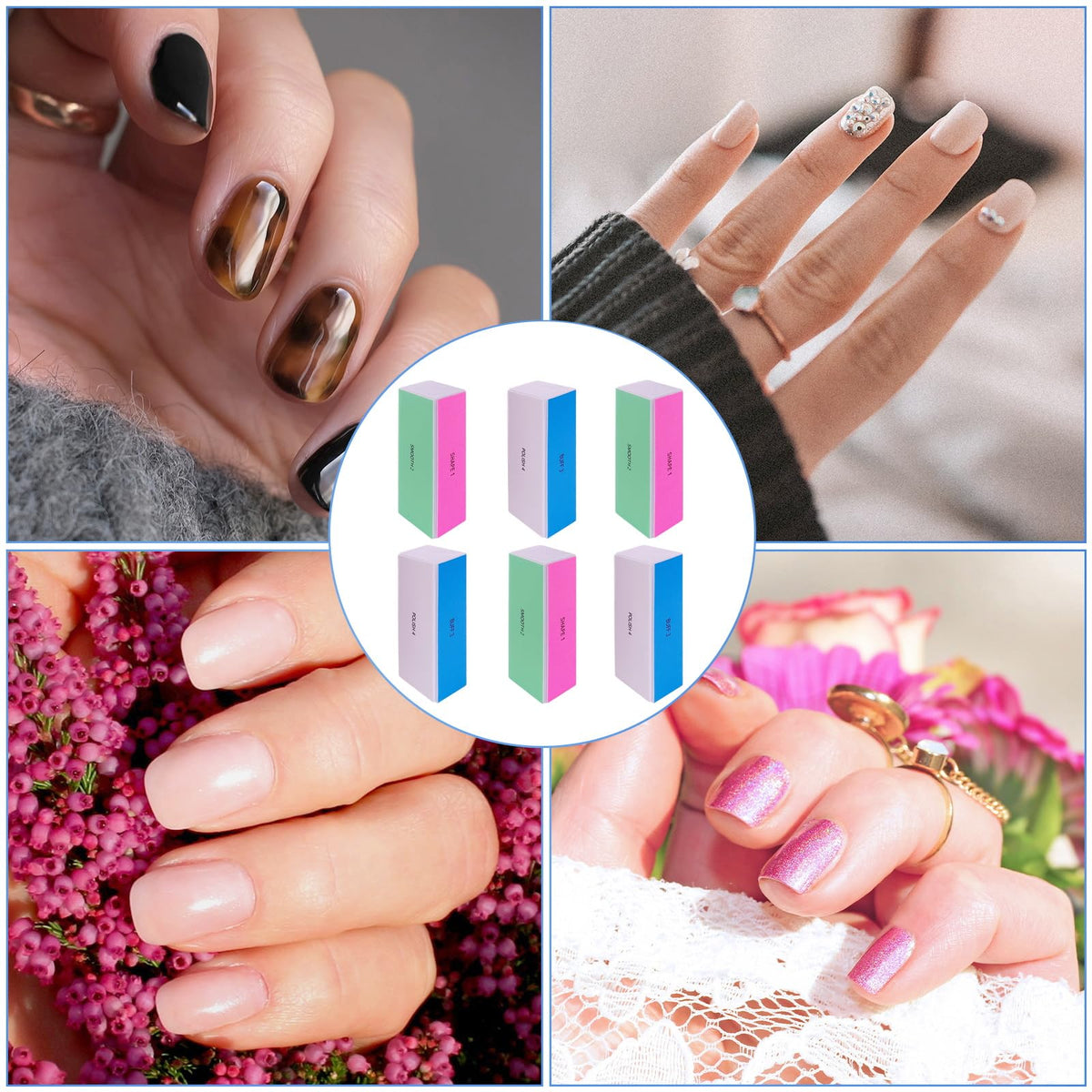 GigaGround shiny polished nails after buffing showing mirror-like finish benefit