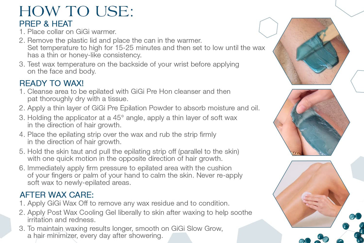GIGI post-wax skin showing soothed, calm skin and reduced irritation after use