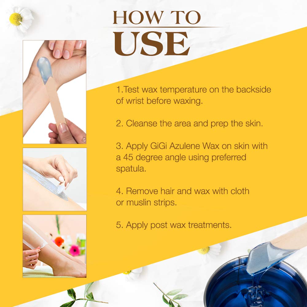 GIGI wax being removed from bikini area showing gentle performance on sensitive skin