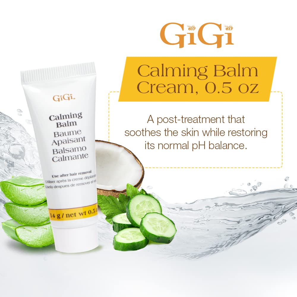 GIGI calming balm jar detail showing creamy texture and soothing finish