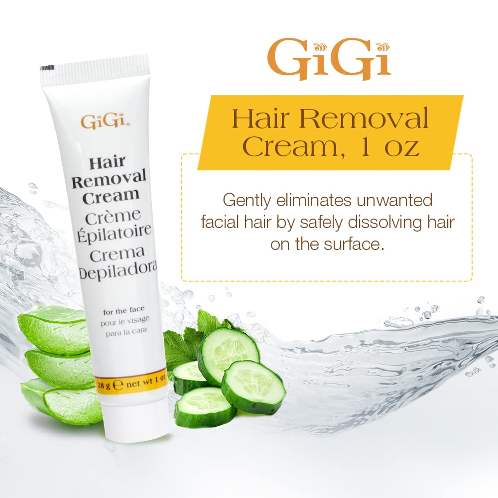 GIGI cream tube close-up highlighting label and applicator for precise use