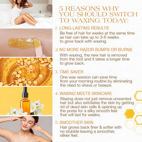 GIGI golden honee being applied with a wooden spatula showing clean stripless removal benefit