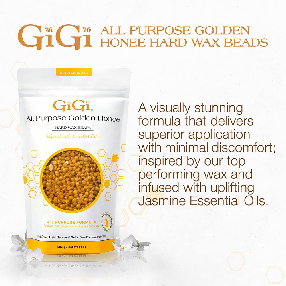 GIGI golden honee beads close-up texture showing smooth meltable beads for pliable application
