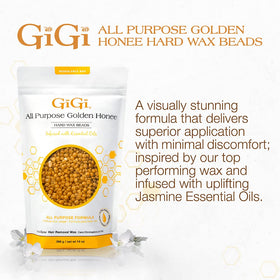 GIGI golden honee beads close-up texture showing smooth meltable beads for pliable application
