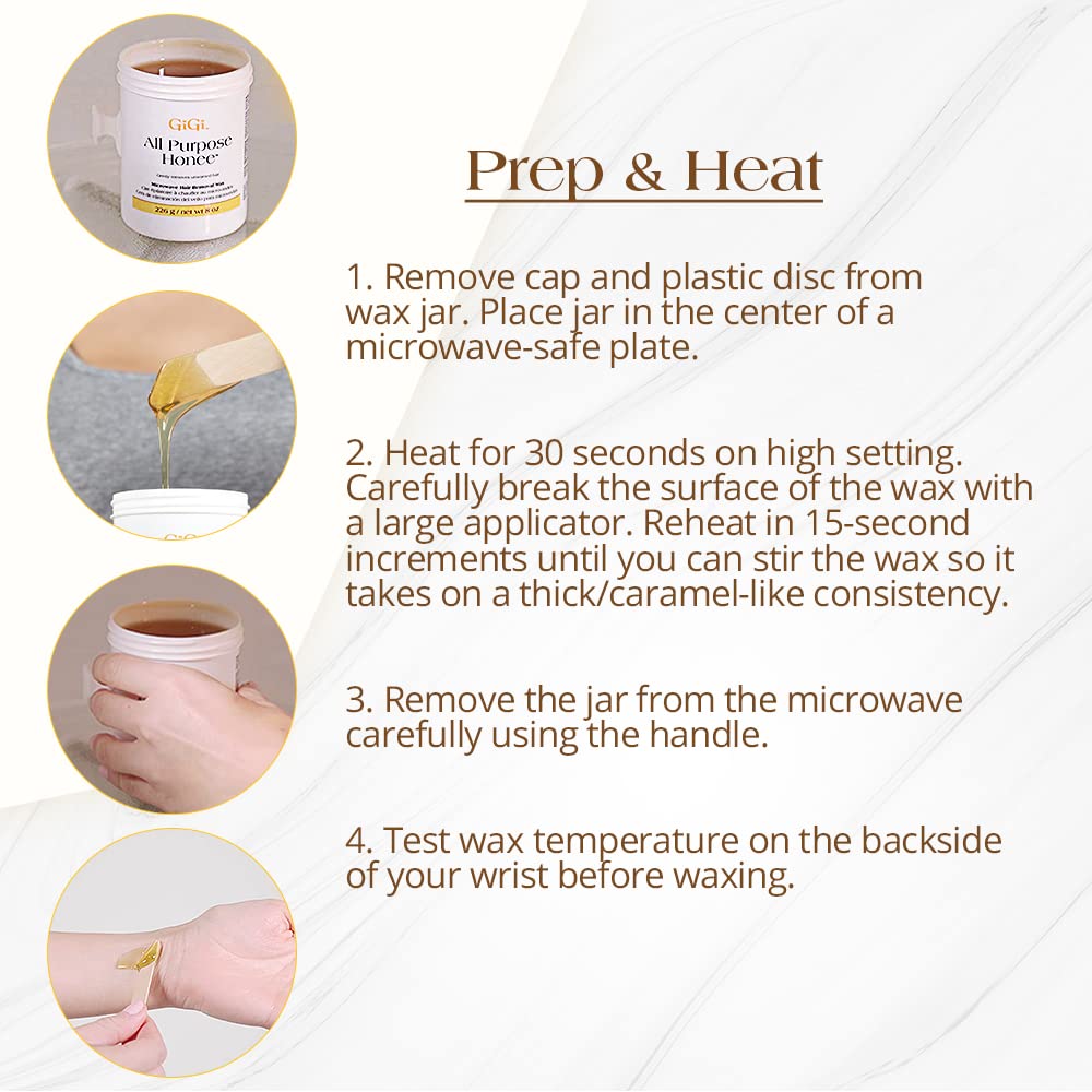 GIGI Honee application with spatula on arm showing precise hair removal