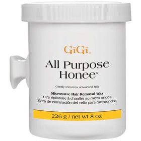 GIGI Honee front packaging showing honey-infused wax and benefits