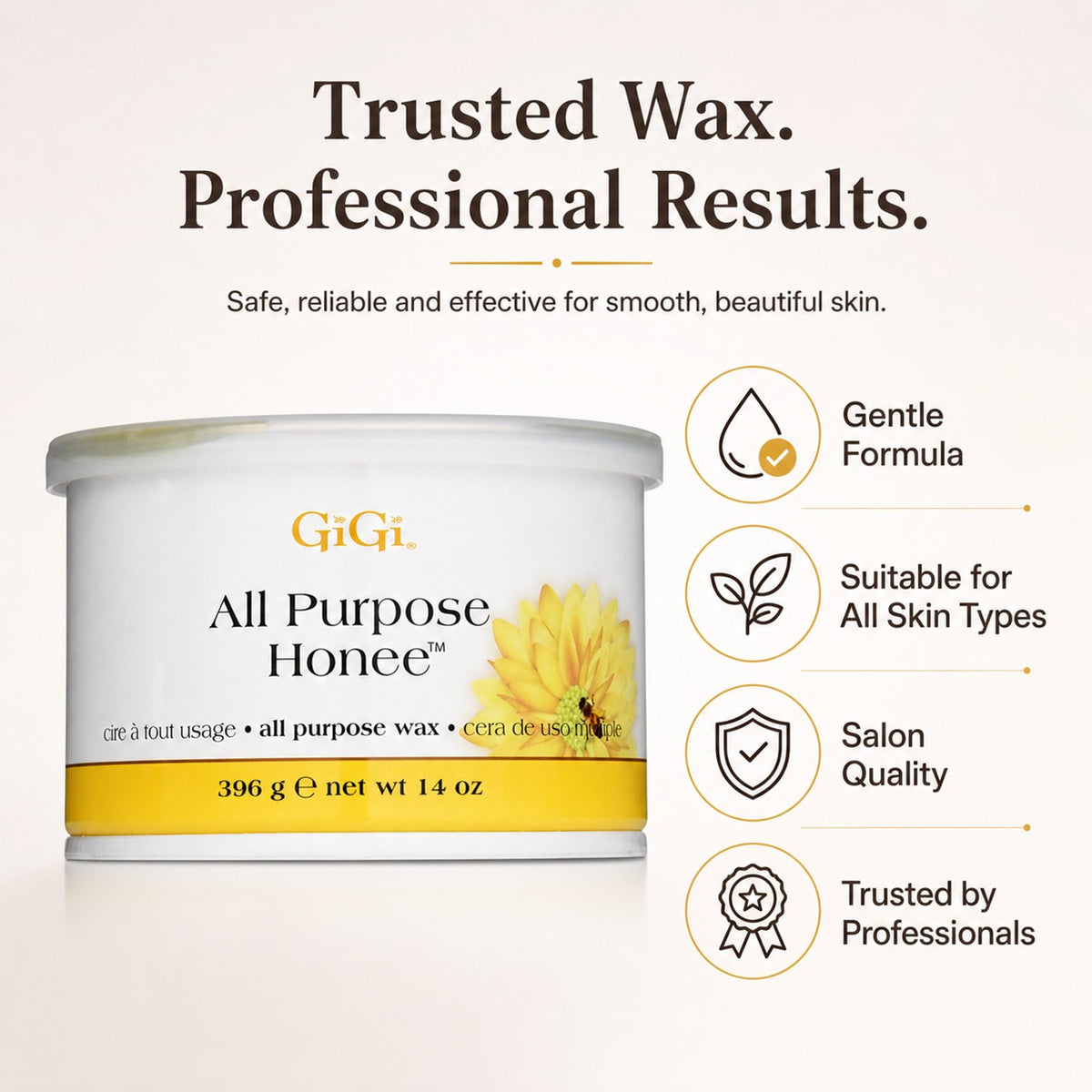 GIGI salon treatment scene showing professional use and polished finish