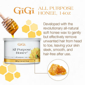 GIGI honey-infused wax texture close-up highlighting creamy consistency and glide