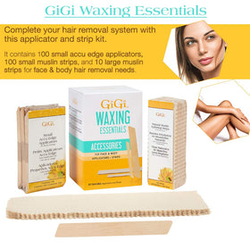 GIGI small and large muslin strips displayed for versatile waxing