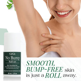 GIGI No Bump being applied to underarm area to soothe and reduce bumps after shaving