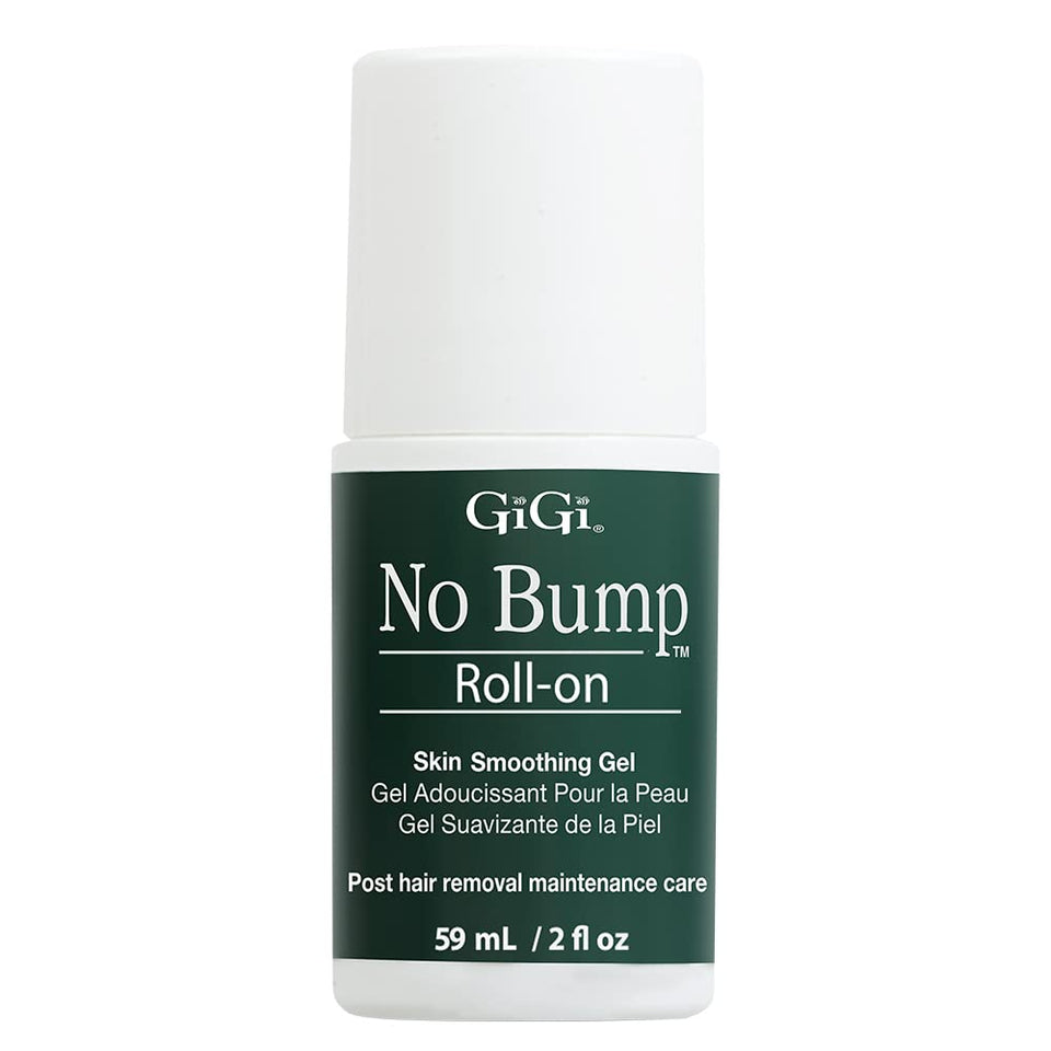 GIGI No Bump roll-on front packaging showing bottle and label, promotes clear post-shave skin