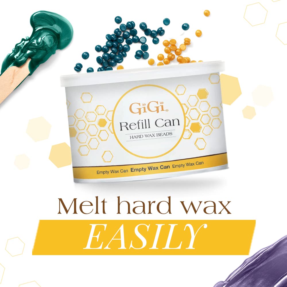GIGI refill can nest inside wax warmer demonstrating clean melting