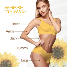 GIGI strip applied on a leg demonstrating coverage for faster waxing benefit
