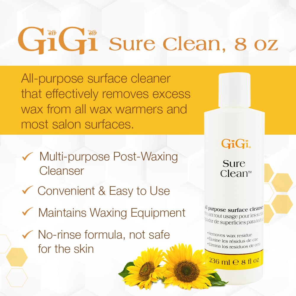 GIGI Sure Clean close-up of liquid texture demonstrating fast wax dissolving action