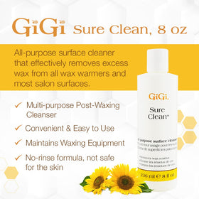 GIGI Sure Clean close-up of liquid texture demonstrating fast wax dissolving action
