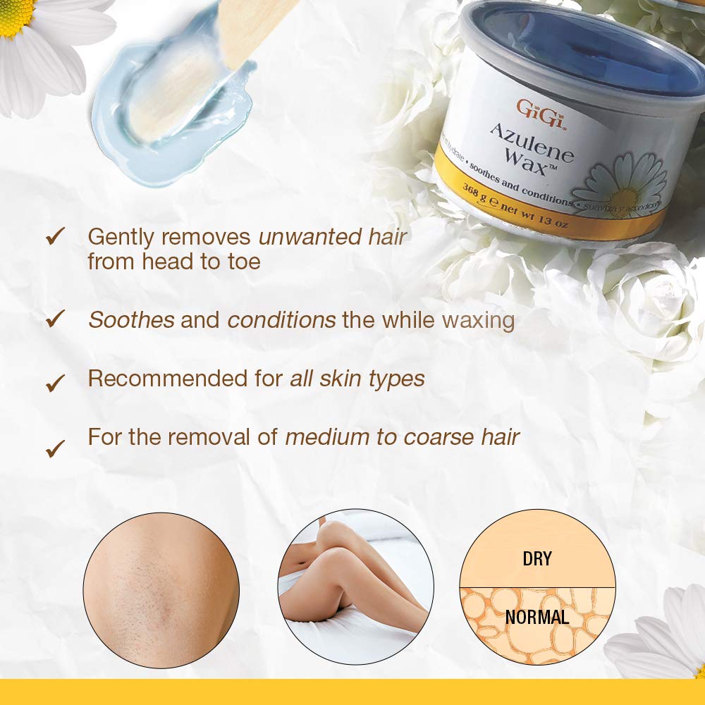 GIGI spatula spreading wax illustrating easy application and controlled coverage benefit
