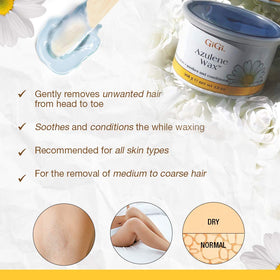 GIGI spatula spreading wax illustrating easy application and controlled coverage benefit