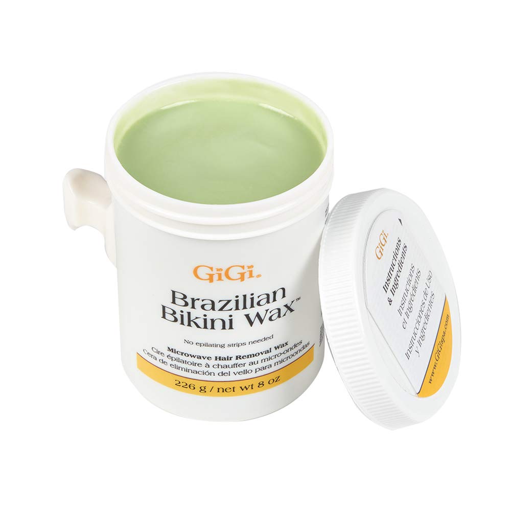 GIGI wax on a bathroom counter staged for at-home waxing routine comfort